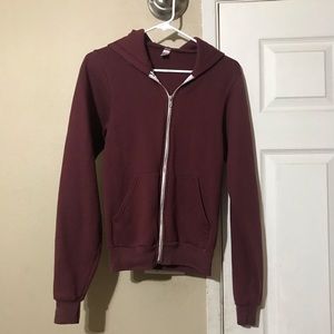 Burgundy American Apparel hoodie